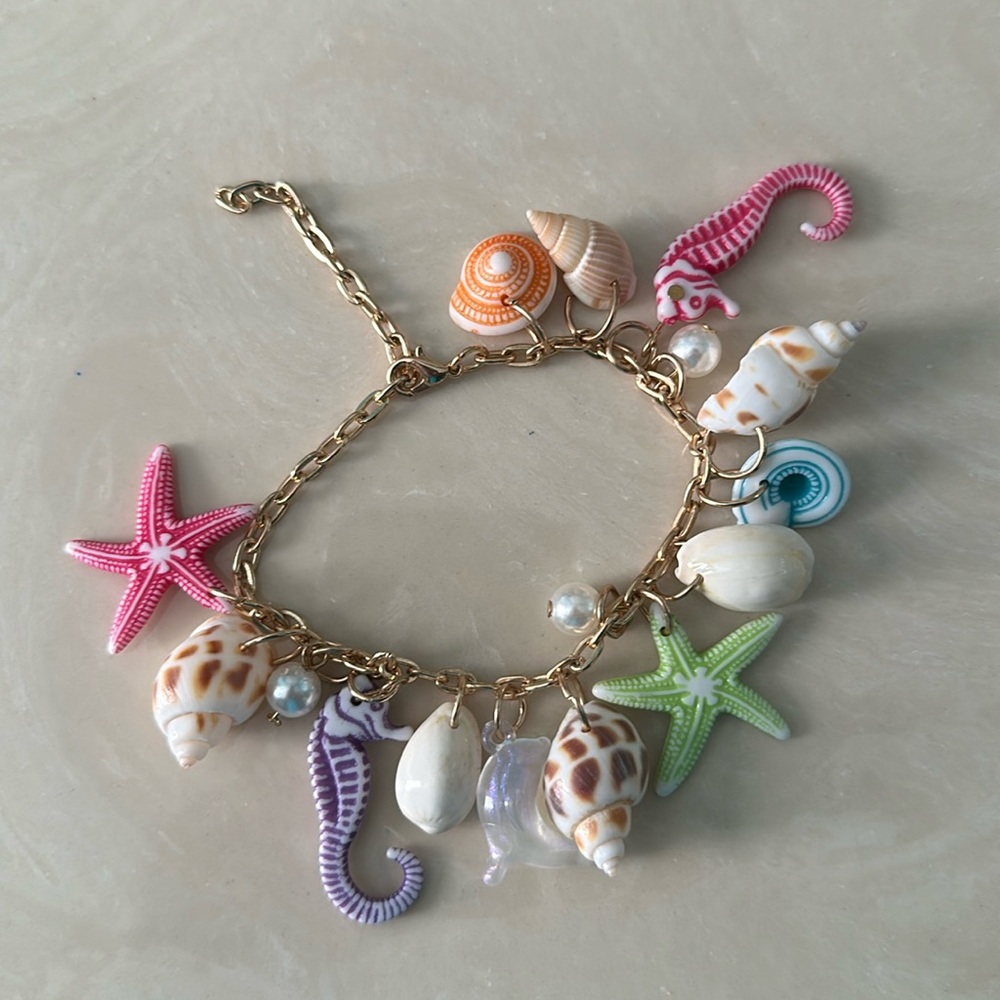 Beach themed charm bracelet